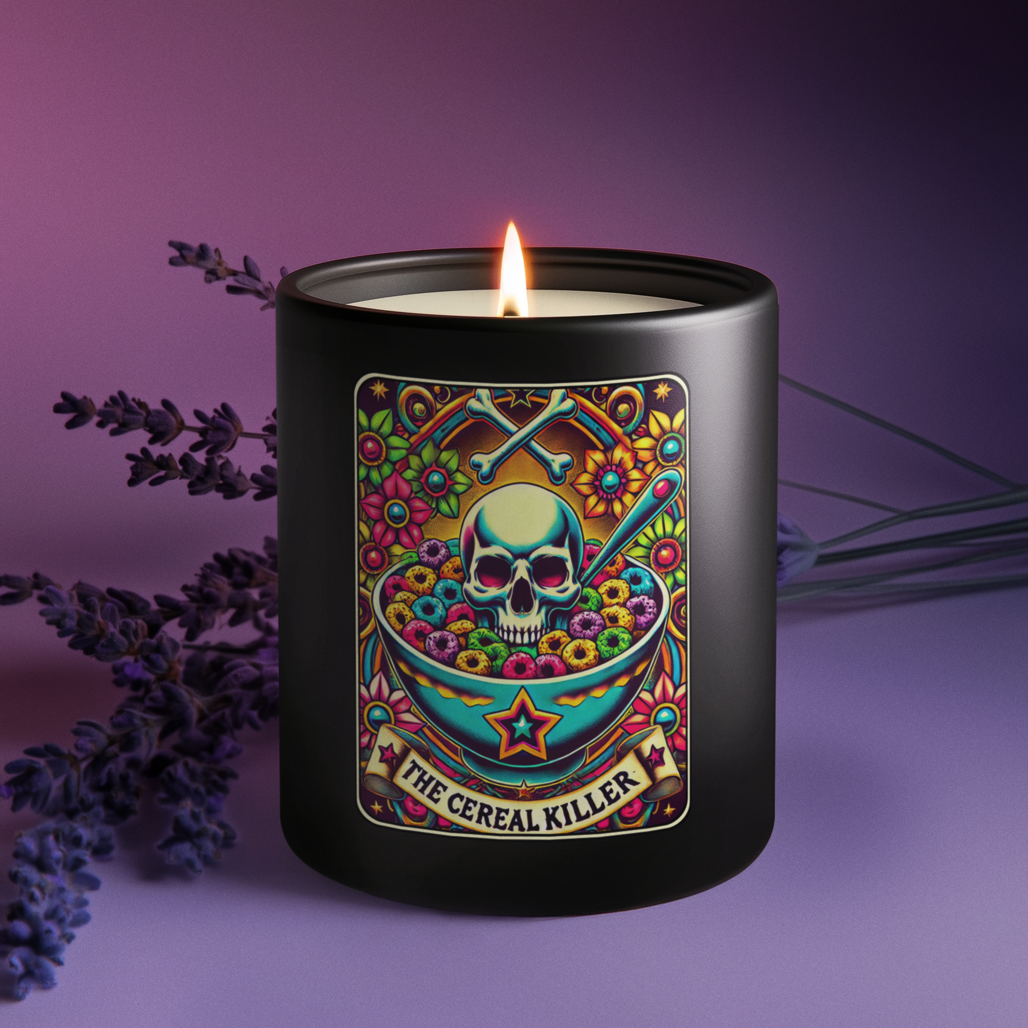 The Cereal Killer Tarot Candle