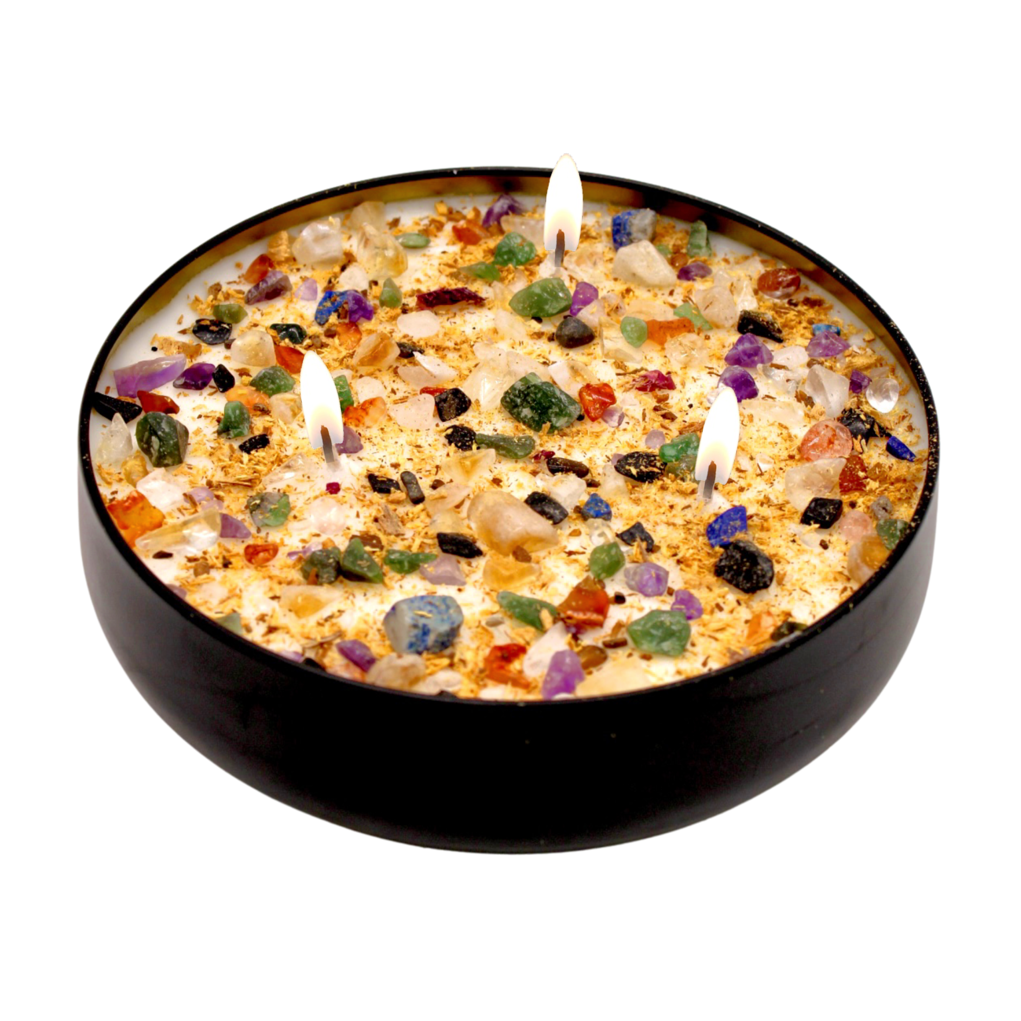 7 Stone Chakra 3 Wick Tin