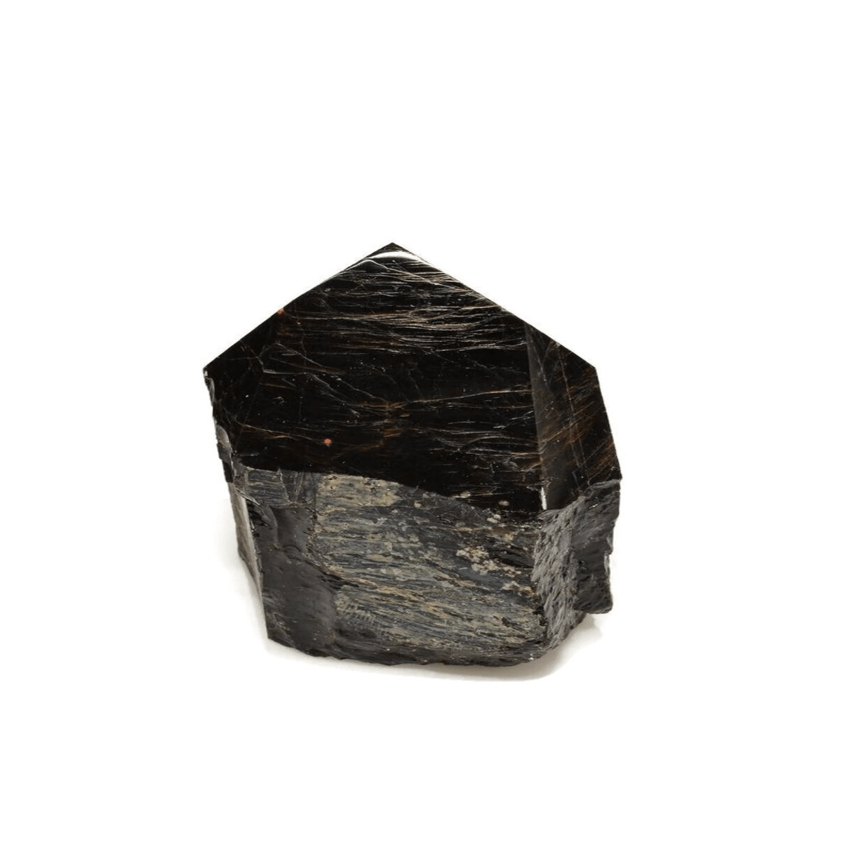 BLACK TOURMALINE POINT WITH CUT BASE - Energy Wicks