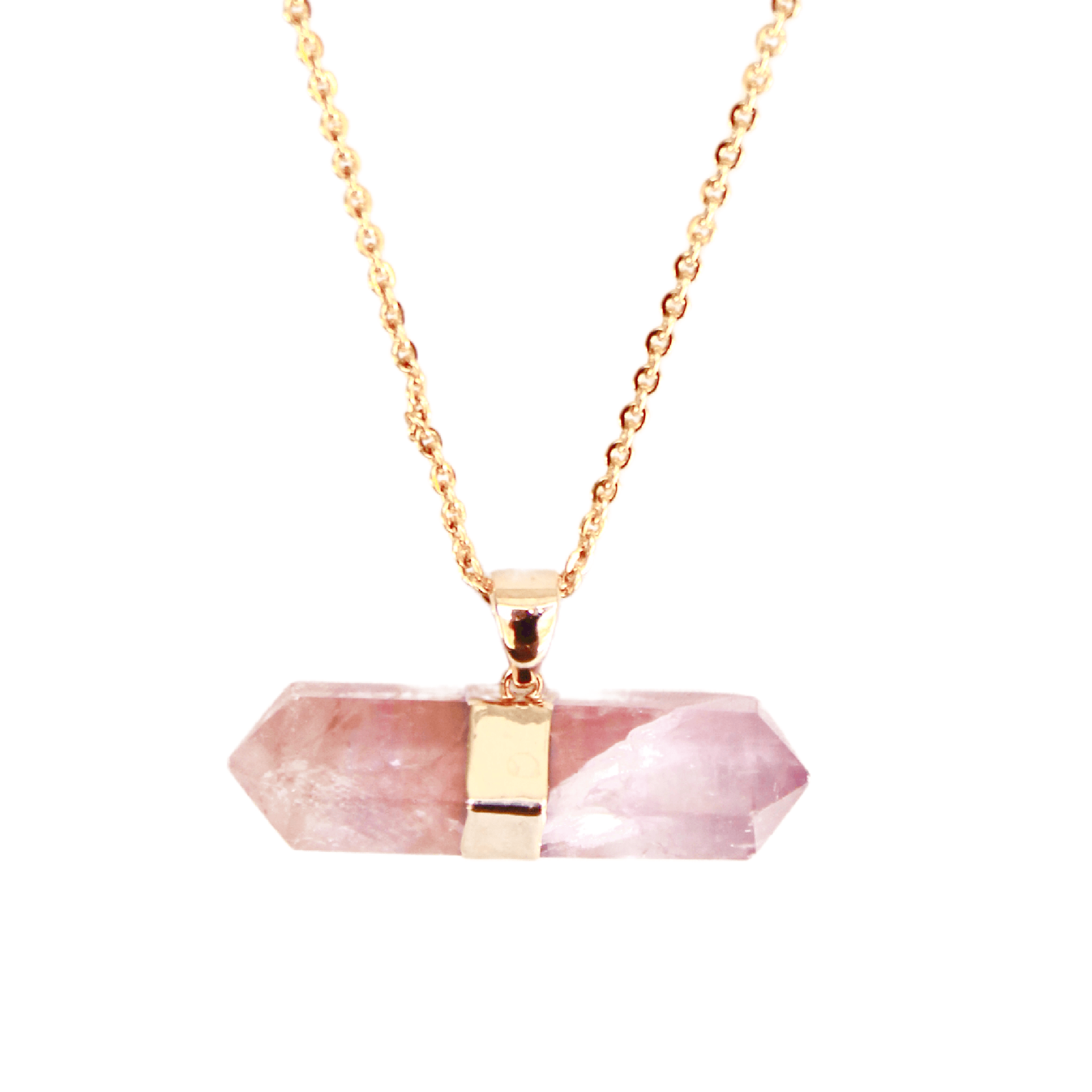 DOUBLE TERMINATED ROSE QUARTZ NECKLACE - Energy Wicks