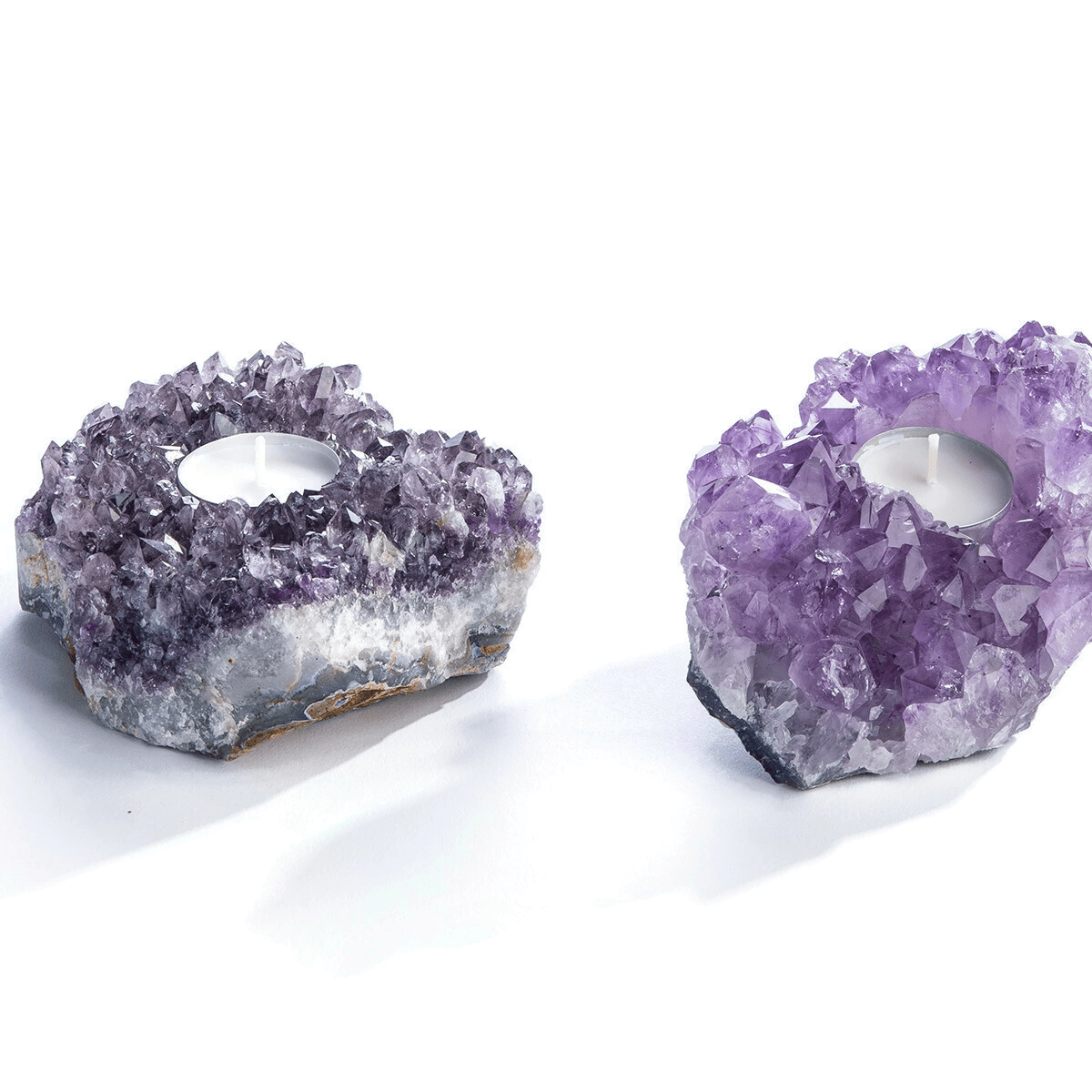 AMETHYST CLUSTER TEALIGHT HOLDER - Energy Wicks
