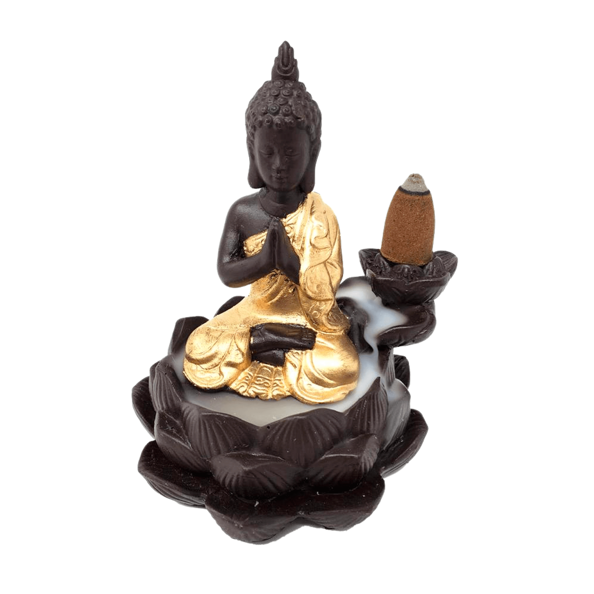 LOTUS BUDDHA BACK FLOW INCENSE BURNER - Energy Wicks