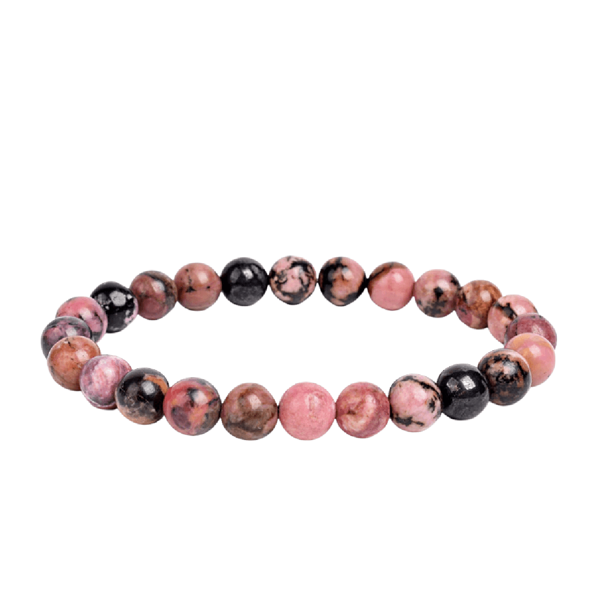 8mm beaded Rhodonite crystal bracelet