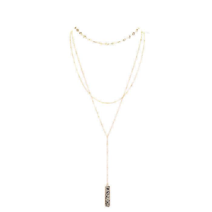 DALMATIAN JASPER LAYERED NECKLACE - Energy Wicks