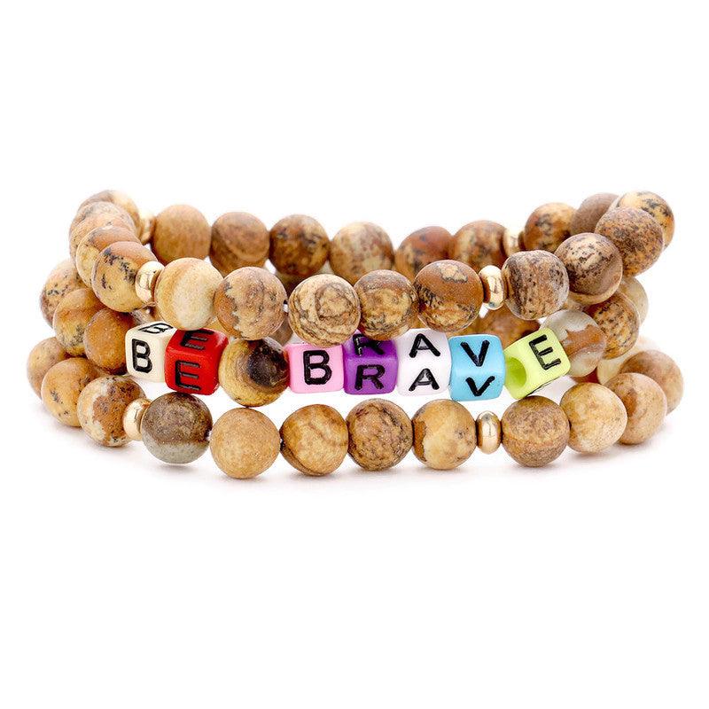 BE BRAVE JASPER BRACELET SET - Energy Wicks