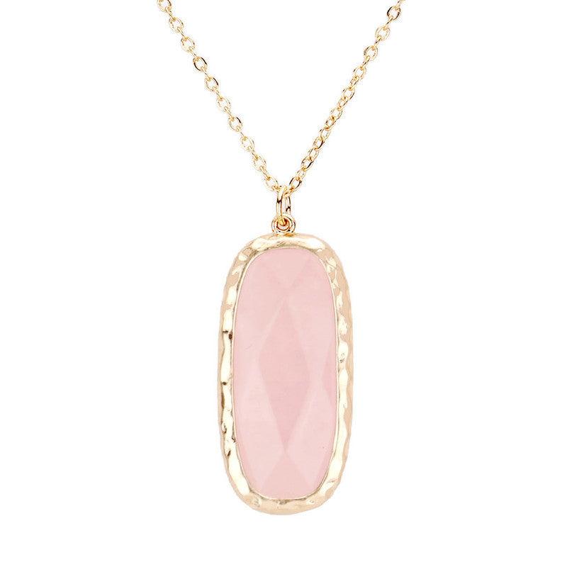 ROSE QUARTZ PENDANT NECKLACE - Energy Wicks