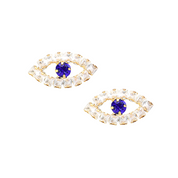 CZ Evil Eye Stud Earrings