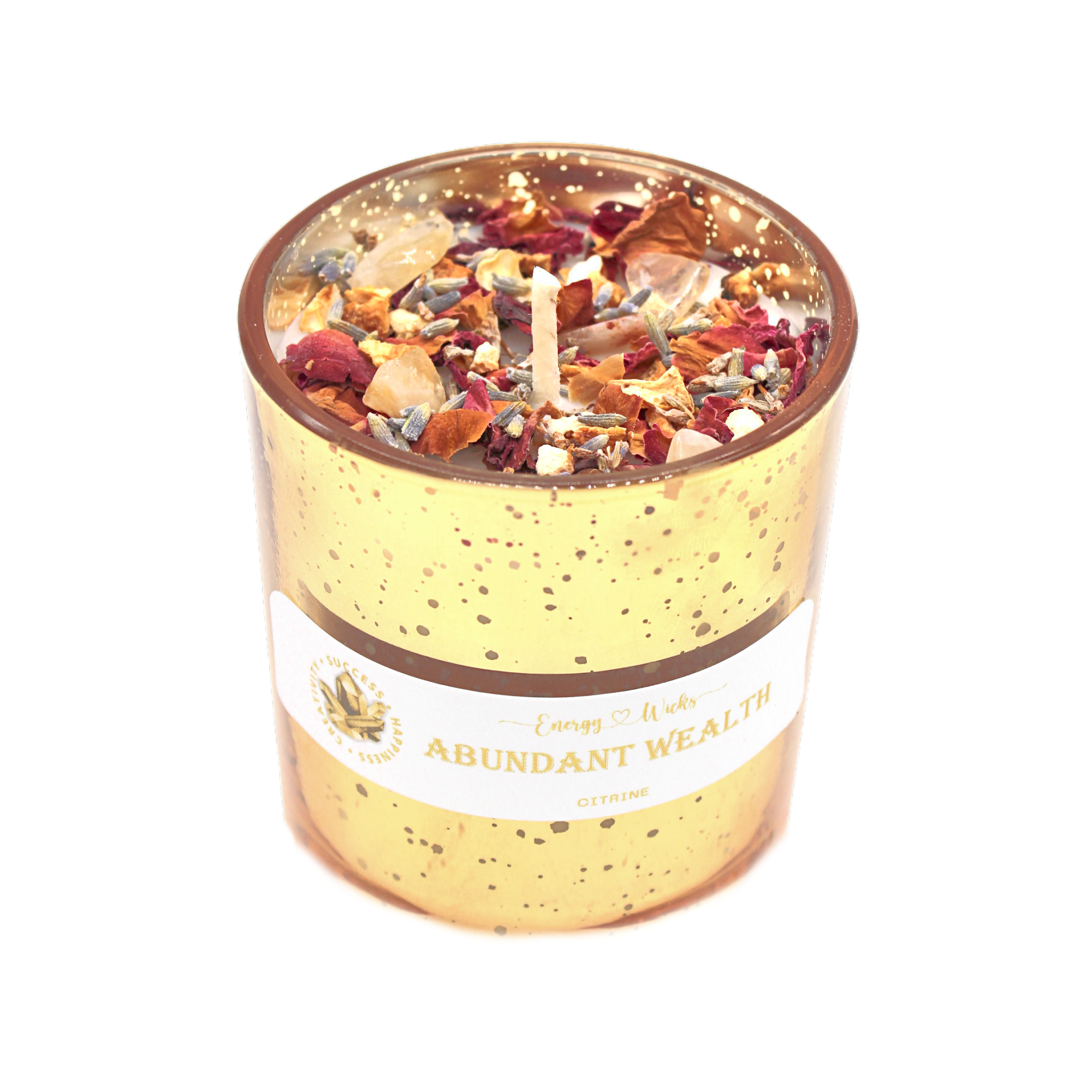 Wealth Crystal Intention Candle
