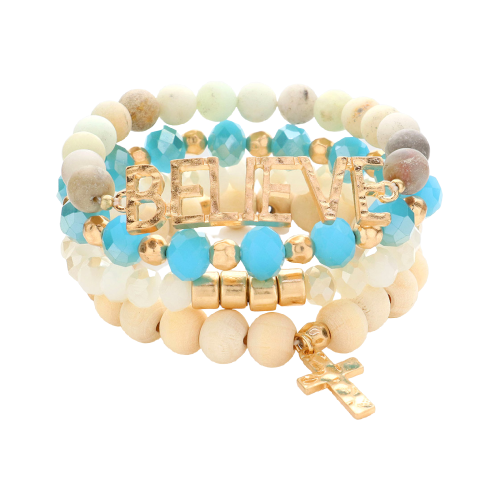 "Believe" Amazonite Bracelet Set