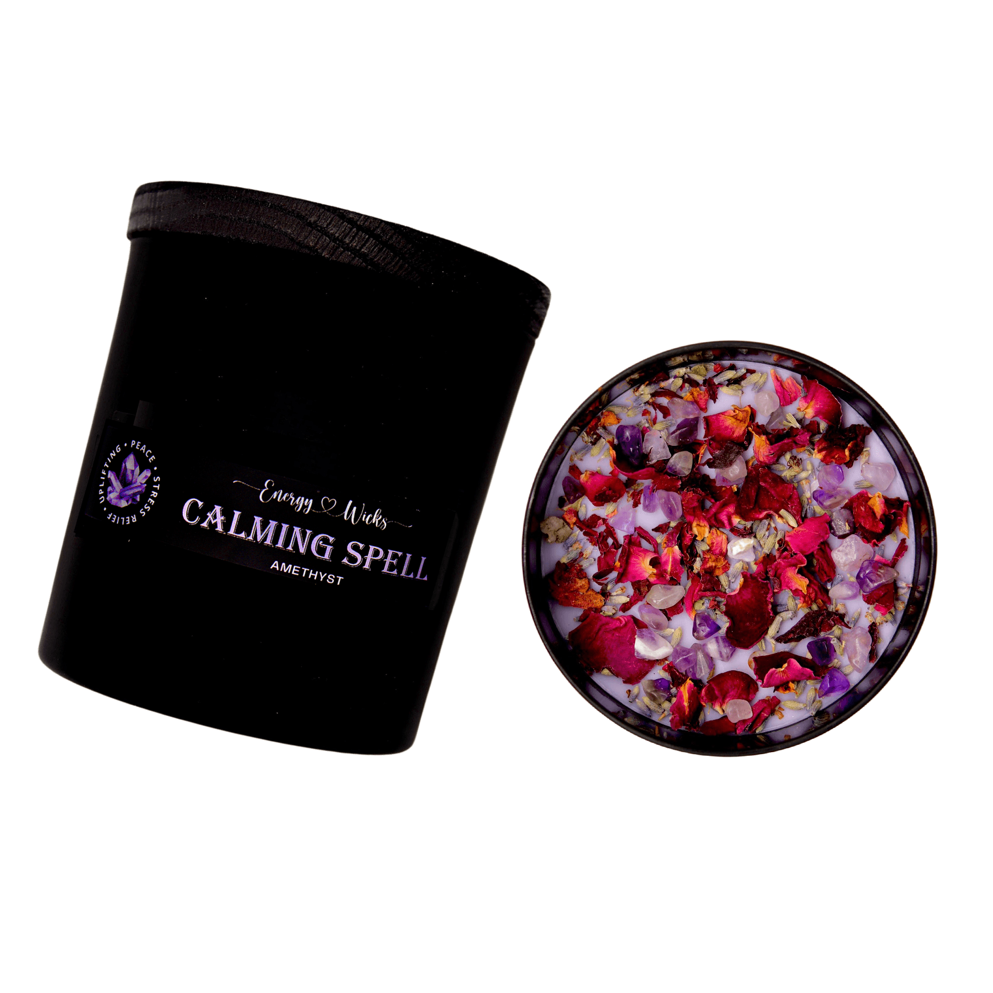 Amethyst floral Candle - Energy Wicks