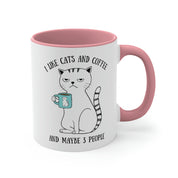 I Like Cats And Coffee And Maybe 3 People Coffee Mug | Funny Mug | Cat Mug | Gift For Cat Lover