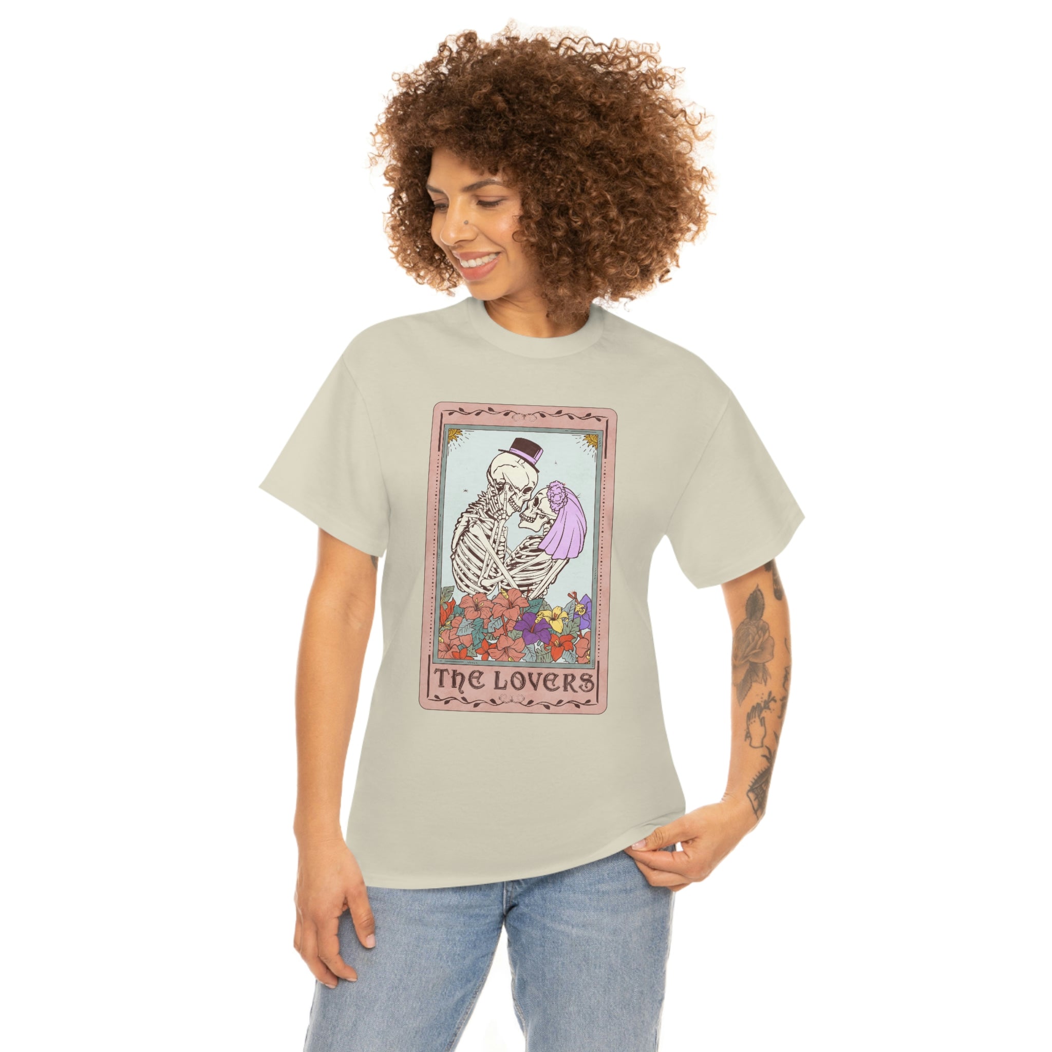 The Lovers Tarot Card T Shirt | Skeleton Lovers Tarot Card Shirt | Mystical T Shirts | Spiritual T Shirt