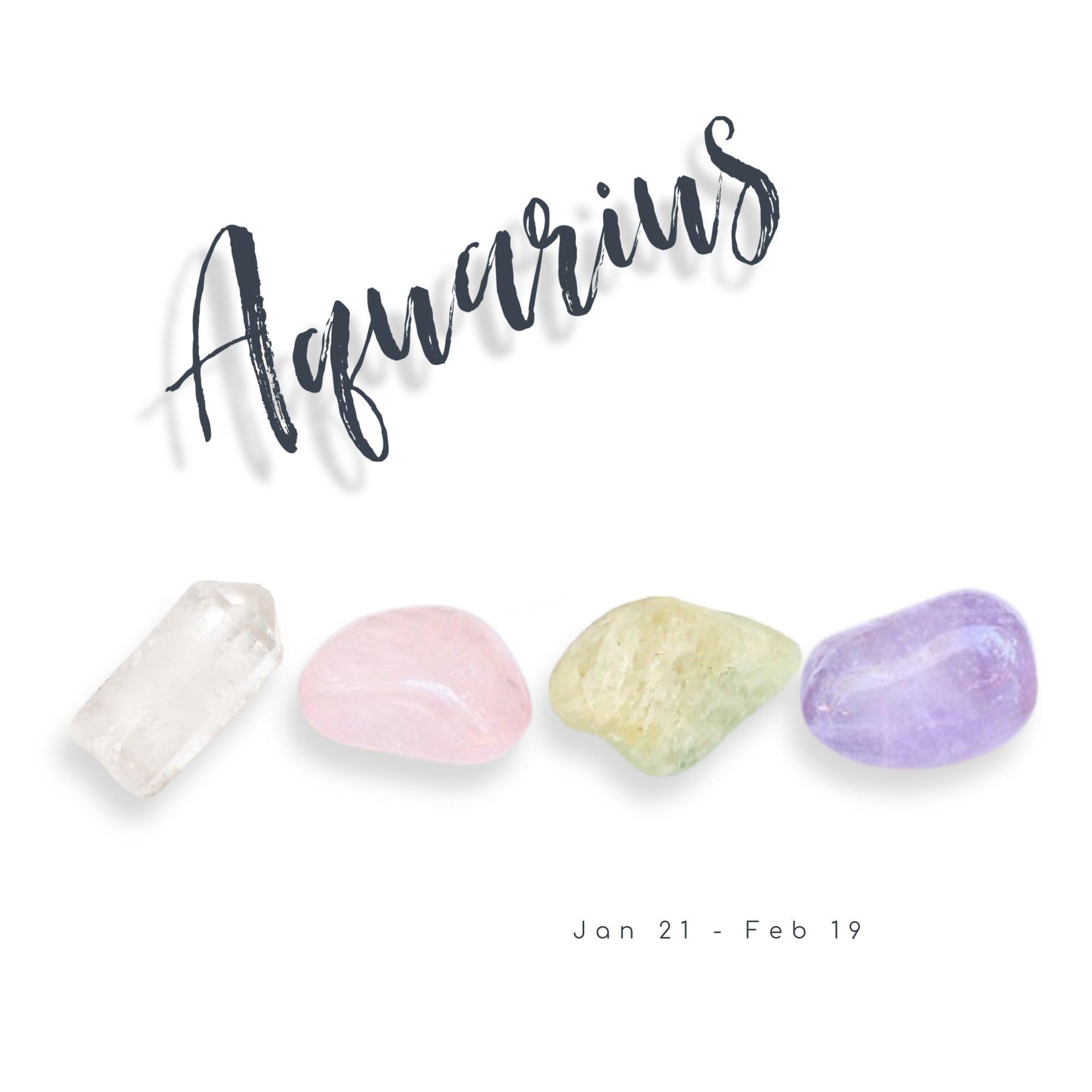 Aquarius Zodiac Crystal Set - Energy Wicks
