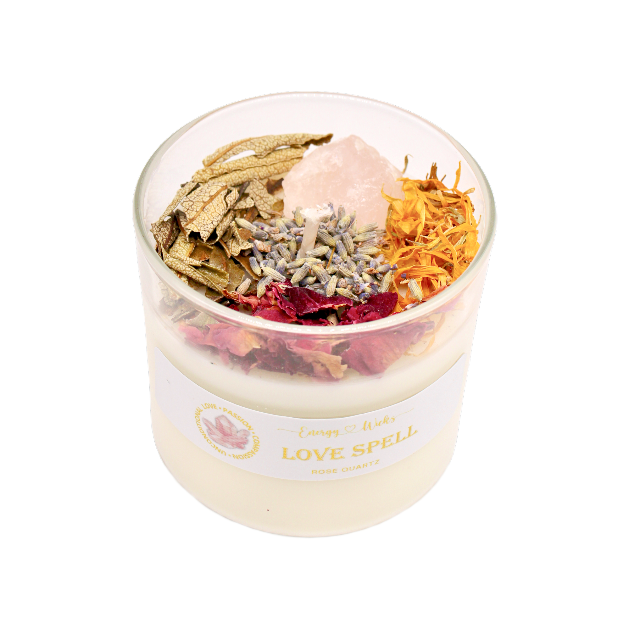 Love Spell Crystal Candle