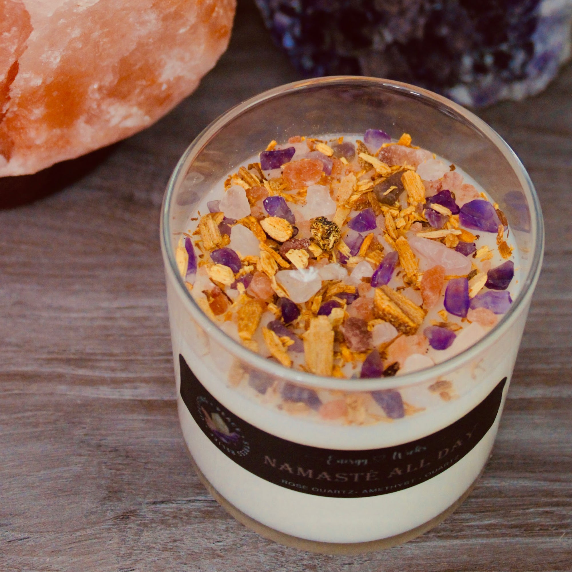 Namaste Crystal Crystal Candle