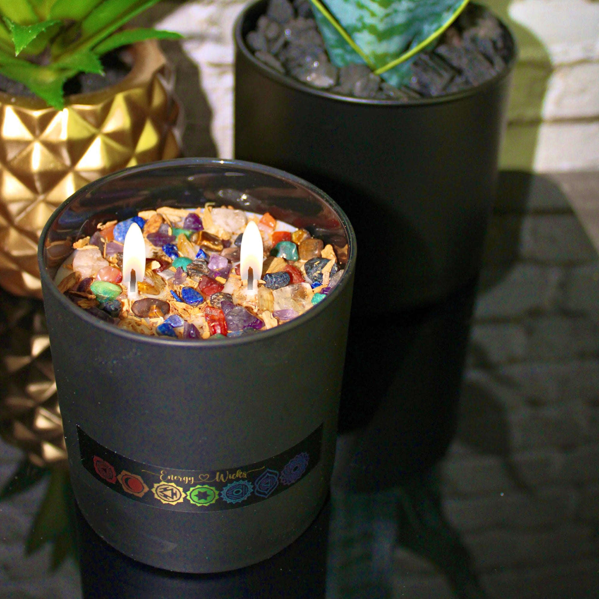 7 Stone Chakra Candle