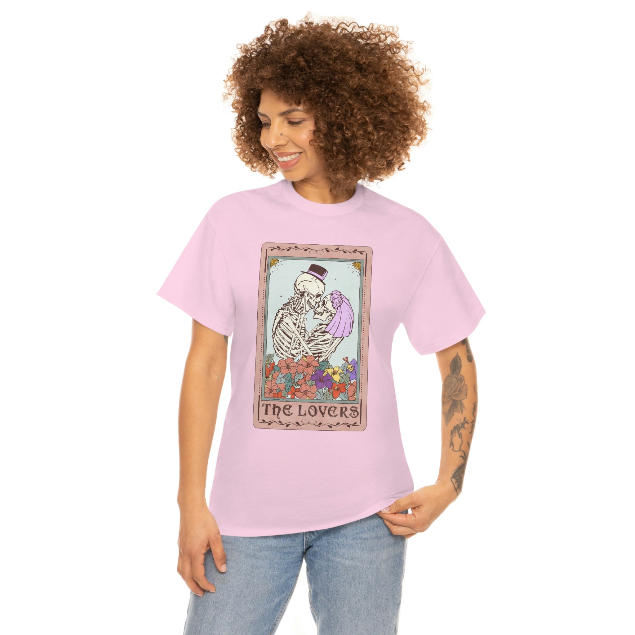 The Lovers Tarot Card T Shirt | Skeleton Lovers Tarot Card Shirt | Mystical T Shirts | Spiritual T Shirt