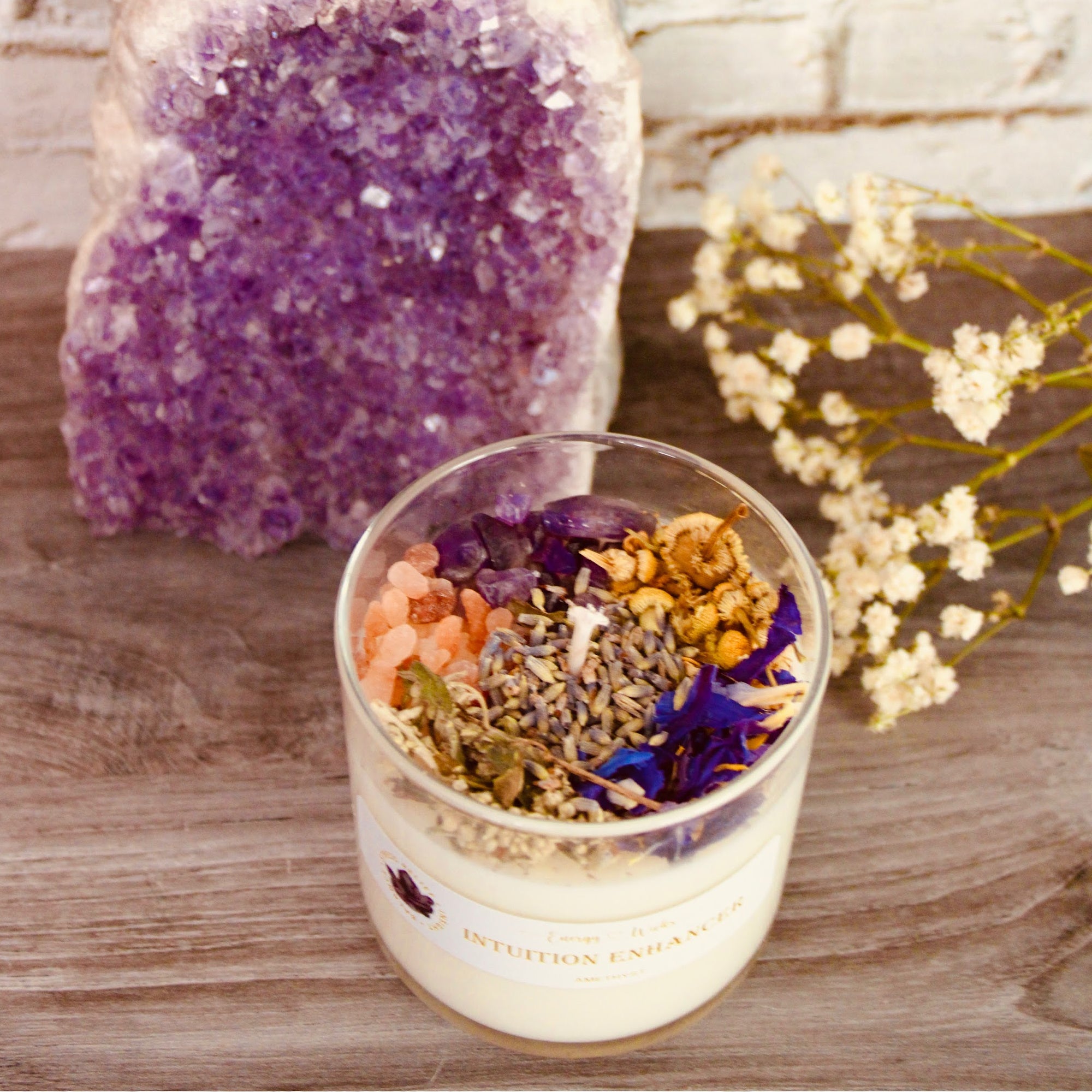 Intuition Enhancer Crystal Candle